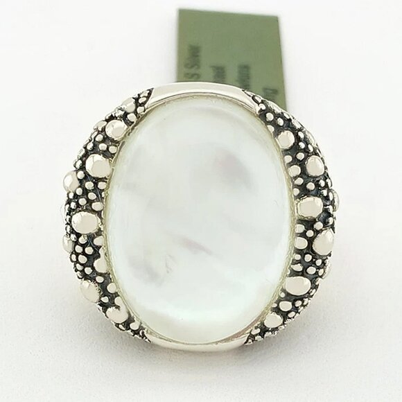 Michael Dawkins Genuine Starry Night White Gemstone Ring Solid .925 Silver - Picture 1 of 5